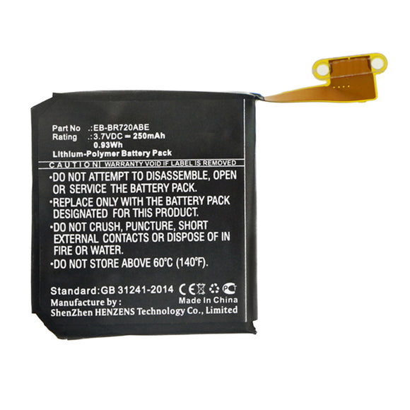 Batteries N Accessories BNA-WB-P13749 Smartwatch Battery - Li-Pol, 3.7V, 250mAh, Ultra High Capacity - Replacement for Samsung EB-BR720ABE Battery