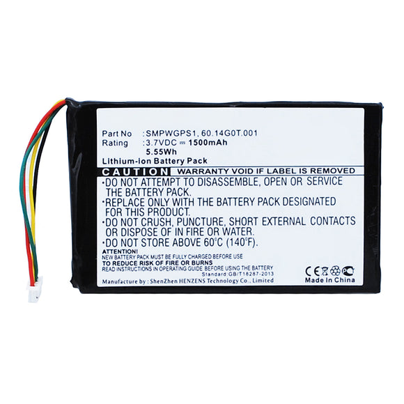 Batteries N Accessories BNA-WB-L16564 GPS Battery - Li-ion, 3.7V, 1500mAh, Ultra High Capacity - Replacement for Magellan SMPWGPS1 Battery