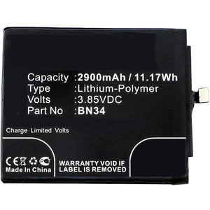Batteries N Accessories BNA-WB-P8348 Cell Phone Battery - Li-Pol, 3.85V, 2900mAh, Ultra High Capacity Battery - Replacement for Redmi BN34 Battery