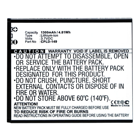 Batteries N Accessories BNA-WB-L10047 Cell Phone Battery - Li-ion, 3.7V, 1300mAh, Ultra High Capacity - Replacement for Coolpad CPLD-149 Battery