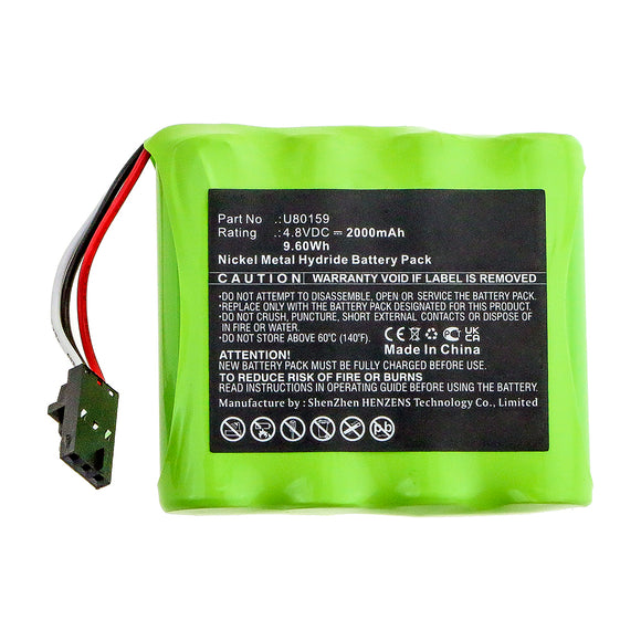 Batteries N Accessories BNA-WB-H15746 Equipment Battery - Ni-MH, 4.8V, 2000mAh, Ultra High Capacity - Replacement for Fluke U80159 Battery