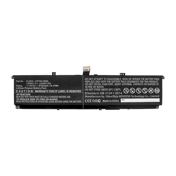 Batteries N Accessories BNA-WB-P16061 Laptop Battery - Li-Pol, 11.58V, 6750mAh, Ultra High Capacity - Replacement for HP KL06XL Battery