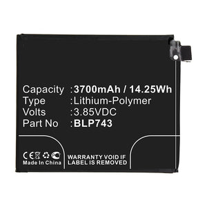 Batteries N Accessories BNA-WB-P14664 Cell Phone Battery - Li-Pol, 3.85V, 3700mAh, Ultra High Capacity - Replacement for Oneplus BLP743 Battery