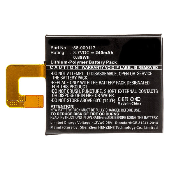 Batteries N Accessories BNA-WB-P10254 E Book E Reader Battery - Li-Pol, 3.7V, 240mAh, Ultra High Capacity - Replacement for Amazon 58-000117 Battery
