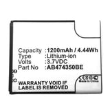 Batteries N Accessories BNA-WB-L13053 Cell Phone Battery - Li-ion, 3.7V, 1200mAh, Ultra High Capacity - Replacement for Samsung AB474350BA Battery