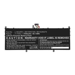 Batteries N Accessories BNA-WB-P12511 Laptop Battery - Li-Pol, 7.7V, 7550mAh, Ultra High Capacity - Replacement for Lenovo L19C4PD1 Battery