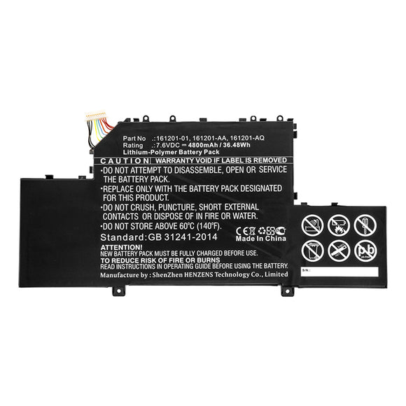 Batteries N Accessories BNA-WB-P15405 Tablet Battery - Li-Pol, 7.6V, 4800mAh, Ultra High Capacity - Replacement for Xiaomi 161201-01 Battery