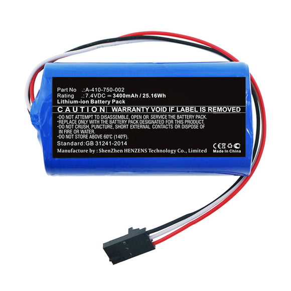Batteries N Accessories BNA-WB-L10872 Medical Battery - Li-ion, 7.4V, 3400mAh, Ultra High Capacity - Replacement for COSMED A-410-750-002 Battery