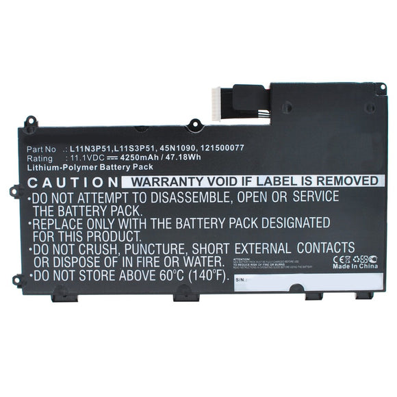Batteries N Accessories BNA-WB-P9653 Laptop Battery - Li-Pol, 11.1V, 4250mAh, Ultra High Capacity - Replacement for Lenovo L11N3P51 Battery