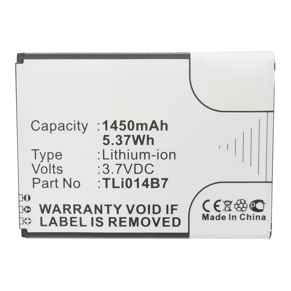 Batteries N Accessories BNA-WB-L13243 Cell Phone Battery - Li-ion, 3.7V, 1450mAh, Ultra High Capacity - Replacement for TCL TLi014B7 Battery