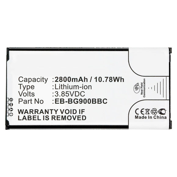 Batteries N Accessories BNA-WB-L3984 Cell Phone Battery - Li-ion, 3.85, 2800mAh, Ultra High Capacity Battery - Replacement for Samsung EB-BG900BBC Battery