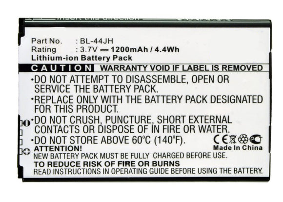 Batteries N Accessories BNA-WB-L3841 Cell Phone Battery - Li-ion, 3.7, 1200mAh, Ultra High Capacity Battery - Replacement for BoostMobile BL-44JH Battery