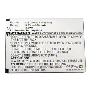 Batteries N Accessories BNA-WB-L14116 Cell Phone Battery - Li-ion, 3.7V, 900mAh, Ultra High Capacity - Replacement for ZTE Li3709T42P3h564146 Battery