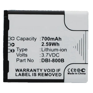 Batteries N Accessories BNA-WB-L8757 Cell Phone Battery - Li-ion, 3.7V, 700mAh, Ultra High Capacity - Replacement for Doro DBI-800B Battery
