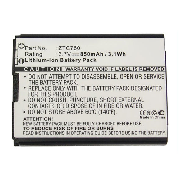 Batteries N Accessories BNA-WB-L14070 Cell Phone Battery - Li-ion, 3.7V, 850mAh, Ultra High Capacity - Replacement for ZTE C76 Battery