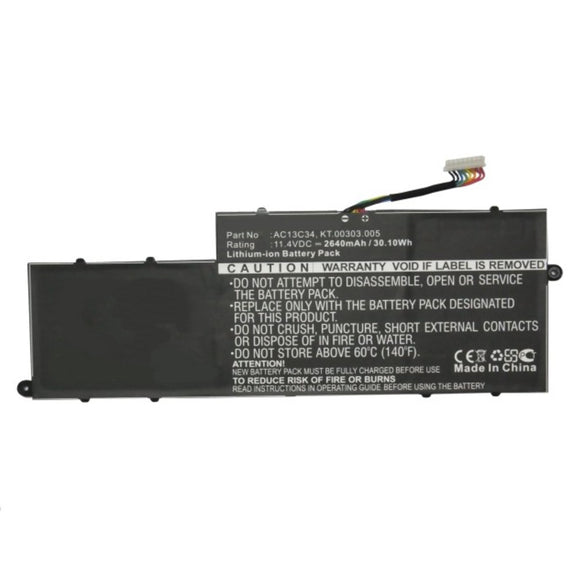 Batteries N Accessories BNA-WB-L10356 Laptop Battery - Li-ion, 11.4V, 2640mAh, Ultra High Capacity - Replacement for Acer AC13C34 Battery