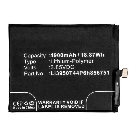 Batteries N Accessories BNA-WB-P14091 Cell Phone Battery - Li-Pol, 3.85V, 4900mAh, Ultra High Capacity - Replacement for ZTE Li3950T44P6h856751 Battery