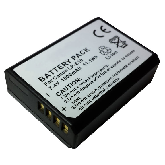 Batteries N Accessories BNA-WB-L12407 Digital Camera Battery - Li-ion, 7.4V, 1100mAh, Ultra High Capacity - Replacement for Canon LP-E10 Battery