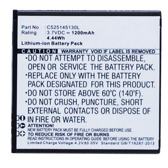 Batteries N Accessories BNA-WB-L3164 Cell Phone Battery - Li-Ion, 3.7V, 1200 mAh, Ultra High Capacity Battery - Replacement for Blu C525145130L Battery