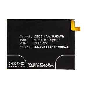Batteries N Accessories BNA-WB-P14137 Cell Phone Battery - Li-Pol, 3.85V, 2500mAh, Ultra High Capacity - Replacement for ZTE Li3925T44P6h765638 Battery