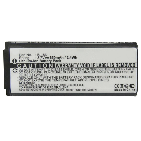 Batteries N Accessories BNA-WB-L3493 Cell Phone Battery - Li-Ion, 3.7V, 650 mAh, Ultra High Capacity Battery - Replacement for Nokia BL-8N Battery