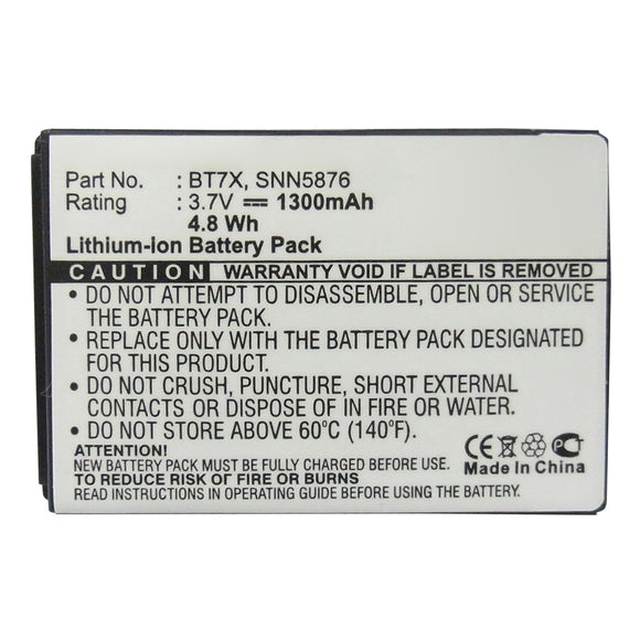 Batteries N Accessories BNA-WB-L14568 Cell Phone Battery - Li-ion, 3.7V, 1300mAh, Ultra High Capacity - Replacement for Motorola BT7X Battery