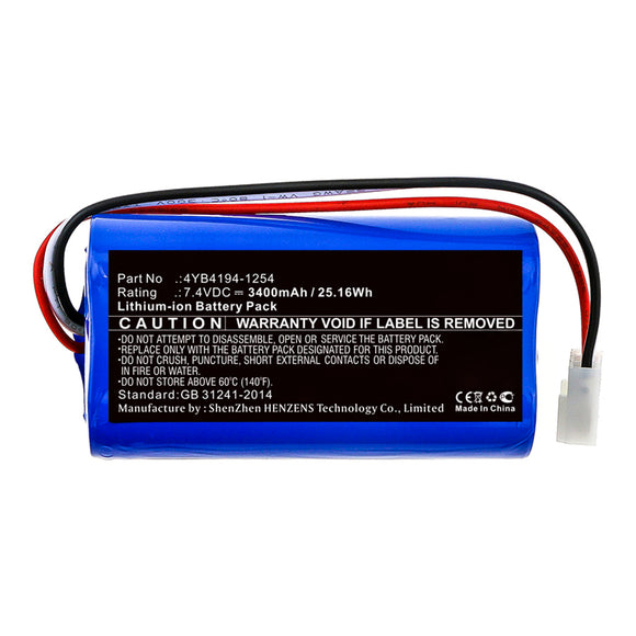 Batteries N Accessories BNA-WB-L13623 Medical Battery - Li-ion, 7.4V, 3400mAh, Ultra High Capacity - Replacement for Terumo 4YB4194-1254 Battery