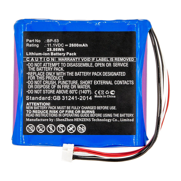 Batteries N Accessories BNA-WB-L14987 Equipment Battery - Li-ion, 11.1V, 2600mAh, Ultra High Capacity - Replacement for Nissin BP-53 Battery