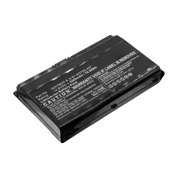 Batteries N Accessories BNA-WB-L10595 Laptop Battery - Li-ion, 14.8V, 5200mAh, Ultra High Capacity - Replacement for Clevo W370BAT-3 Battery