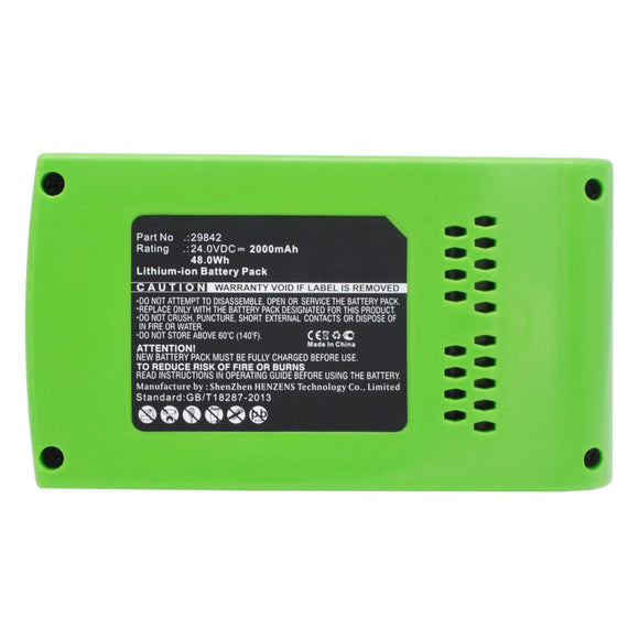 Batteries N Accessories BNA-WB-L6323 Power Tools Battery - Li-Ion, 24V, 2000 mAh, Ultra High Capacity Battery - Replacement for GreenWorks 2.9322298423e+014 Battery