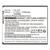 Batteries N Accessories BNA-WB-P18042 Credit Card Reader Battery - Li-Pol, 3.7V, 5150mAh, Ultra High Capacity - Replacement for Pax YW-008 Battery