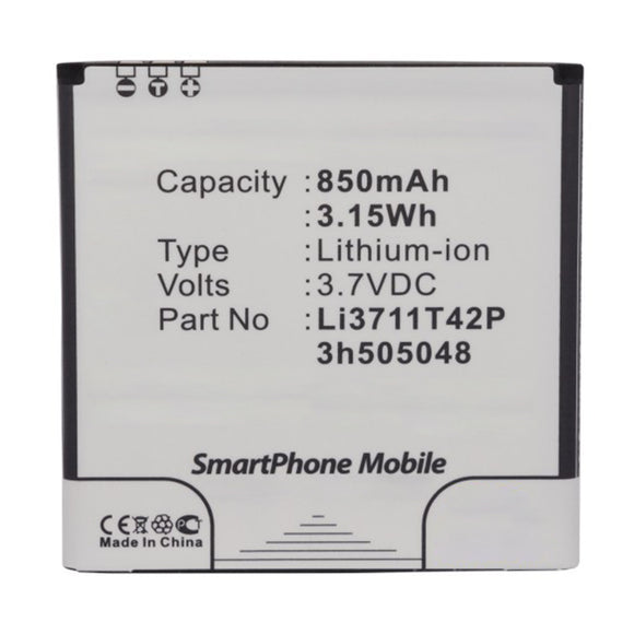 Batteries N Accessories BNA-WB-L14092 Cell Phone Battery - Li-ion, 3.7V, 850mAh, Ultra High Capacity - Replacement for ZTE Li3711T42P3h505048 Battery