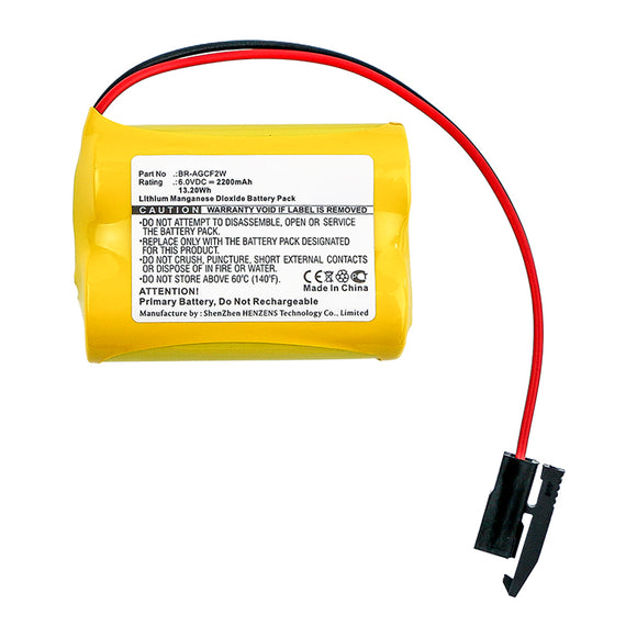 Batteries N Accessories BNA-WB-L15196 PLC Battery - Li-MnO2, 6V, 2200mAh, Ultra High Capacity - Replacement for GE BR-AGCF2W Battery