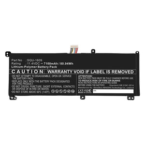 Batteries N Accessories BNA-WB-P13508 Laptop Battery - Li-Pol, 11.4V, 7100mAh, Ultra High Capacity - Replacement for Thunderobot SQU-1609 Battery