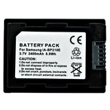 Batteries N Accessories BNA-WB-IABP210E Camcorder Battery - li-ion, 3.7V, 2400 mAh, Ultra High Capacity Battery - Replacement for Samsung IA-BP210E Battery