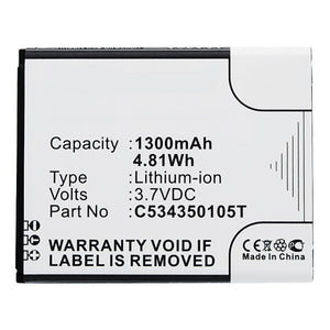 Batteries N Accessories BNA-WB-L10009 Cell Phone Battery - Li-ion, 3.7V, 1300mAh, Ultra High Capacity - Replacement for Blu C534350105T Battery