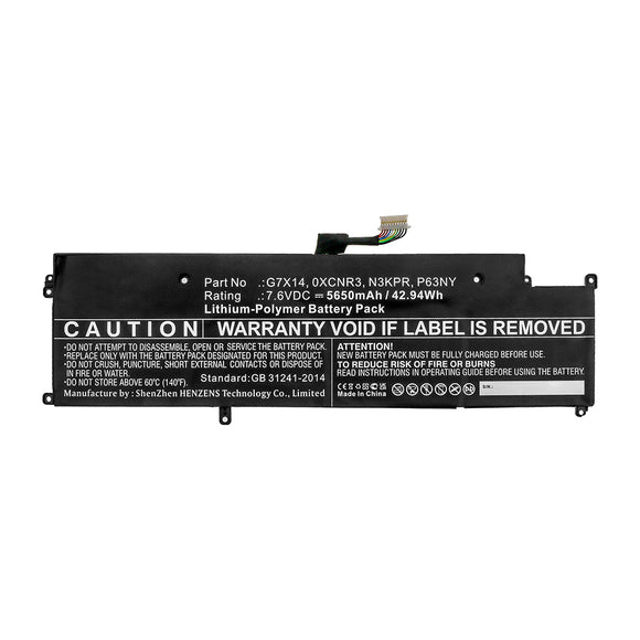 Batteries N Accessories BNA-WB-P15984 Laptop Battery - Li-Pol, 7.6V, 5650mAh, Ultra High Capacity - Replacement for Dell G7X14 Battery