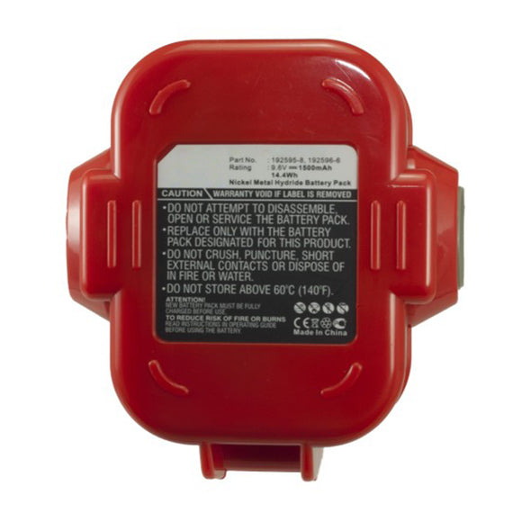 Batteries N Accessories BNA-WB-H15248 Power Tool Battery - Ni-MH, 9.6V, 1500mAh, Ultra High Capacity - Replacement for Makita 9120 Battery