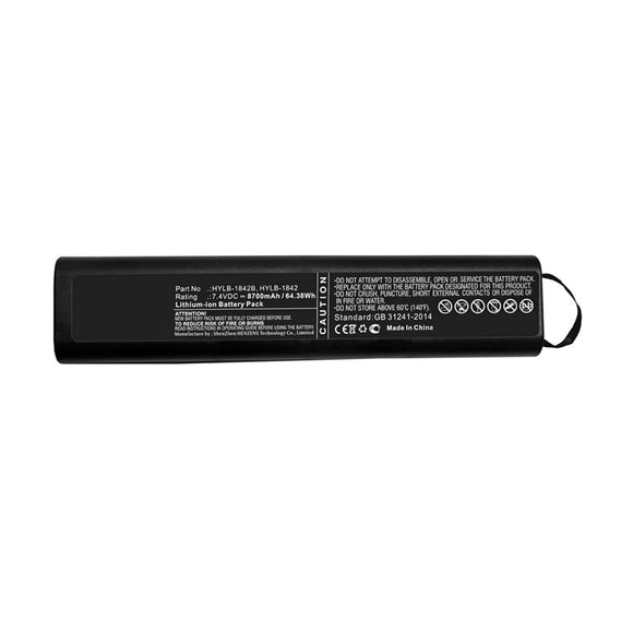 Batteries N Accessories BNA-WB-L10302 Equipment Battery - Li-ion, 7.4V, 8700mAh, Ultra High Capacity - Replacement for Deviser HYLB-1842 Battery