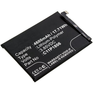 Batteries N Accessories BNA-WB-P9878 Cell Phone Battery - Li-Pol, 3.85V, 4600mAh, Ultra High Capacity - Replacement for Asus C11P1806 Battery