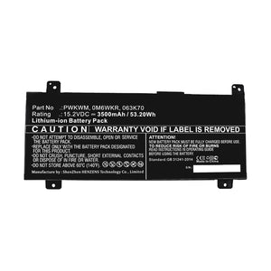 Batteries N Accessories BNA-WB-L10672 Laptop Battery - Li-ion, 15.2V, 3500mAh, Ultra High Capacity - Replacement for Dell PWKWM Battery