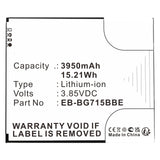 Batteries N Accessories BNA-WB-L17624 Cell Phone Battery - Li-ion, 3.85V, 3950mAh, Ultra High Capacity - Replacement for Samsung EB-BG715BBE Battery