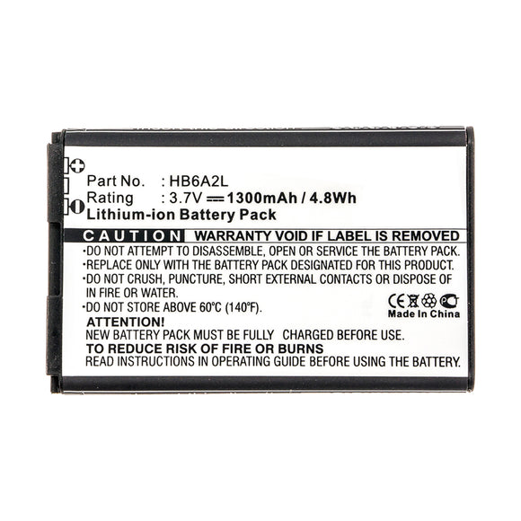 Batteries N Accessories BNA-WB-L11967 Cell Phone Battery - Li-ion, 3.7V, 1300mAh, Ultra High Capacity - Replacement for Huawei HB62L Battery