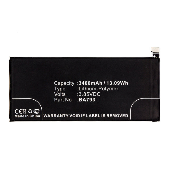 Batteries N Accessories BNA-WB-P14521 Cell Phone Battery - Li-Pol, 3.85V, 3400mAh, Ultra High Capacity - Replacement for MeiZu BA793 Battery