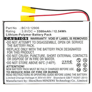 Batteries N Accessories BNA-WB-P11113 Tablet Battery - Li-Pol, 3.8V, 3300mAh, Ultra High Capacity - Replacement for Blu BC13 12906 Battery