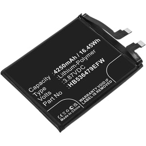 Batteries N Accessories BNA-WB-P17334 Cell Phone Battery - Li-Pol, 3.87V, 4250mAh, Ultra High Capacity - Replacement for Huawei HB536479EFW Battery