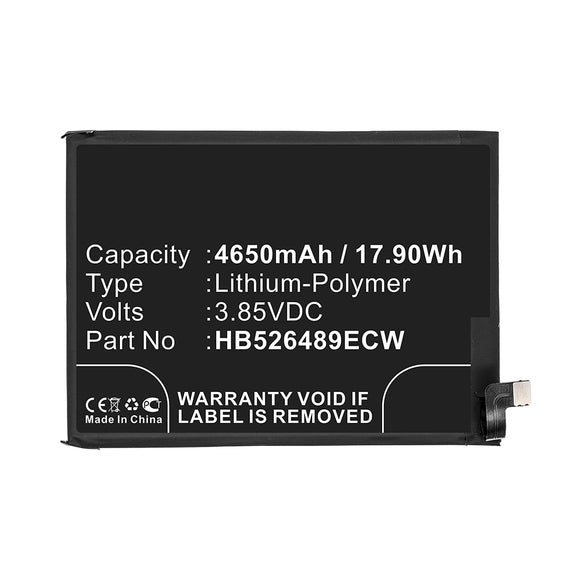 Batteries N Accessories BNA-WB-P12008 Cell Phone Battery - Li-Pol, 3.85V, 4650mAh, Ultra High Capacity - Replacement for Huawei HB526489ECW Battery