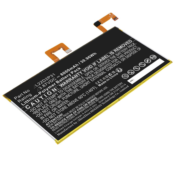 Batteries N Accessories BNA-WB-P17991 Tablet Battery - Li-Pol, 3.87V, 8000mAh, Ultra High Capacity - Replacement for Lenovo L22D2P31 Battery