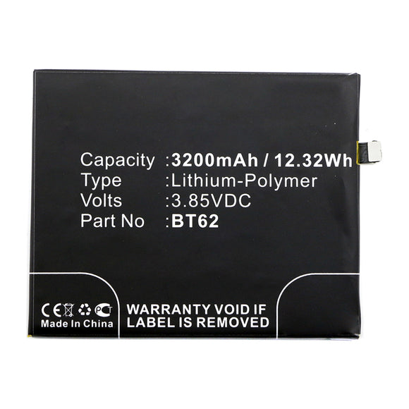 Batteries N Accessories BNA-WB-P14517 Cell Phone Battery - Li-Pol, 3.85V, 3200mAh, Ultra High Capacity - Replacement for MeiZu BT62 Battery