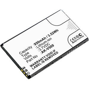 Batteries N Accessories BNA-WB-L11176 Cell Phone Battery - Li-ion, 3.7V, 950mAh, Ultra High Capacity - Replacement for Emporia AK-V500 Battery